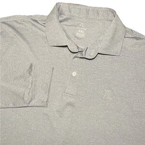 Rhoback Performance Polo Long Sleeve Mens 2XL Gray Wicking Golf Shirt